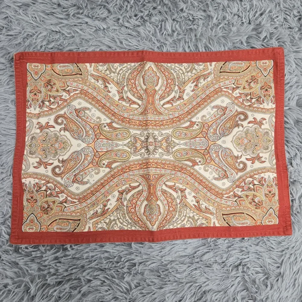 Set Of 4 Maison d' Hermine 18.5x13 Paisley 100%‎ Cotton Dining Table Placements